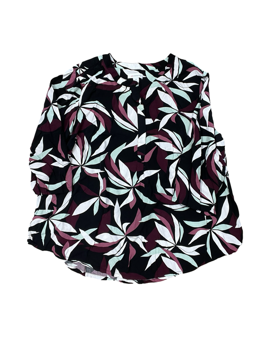 Top 3/4 Sleeve By Liz Claiborne In Black, Size:2X