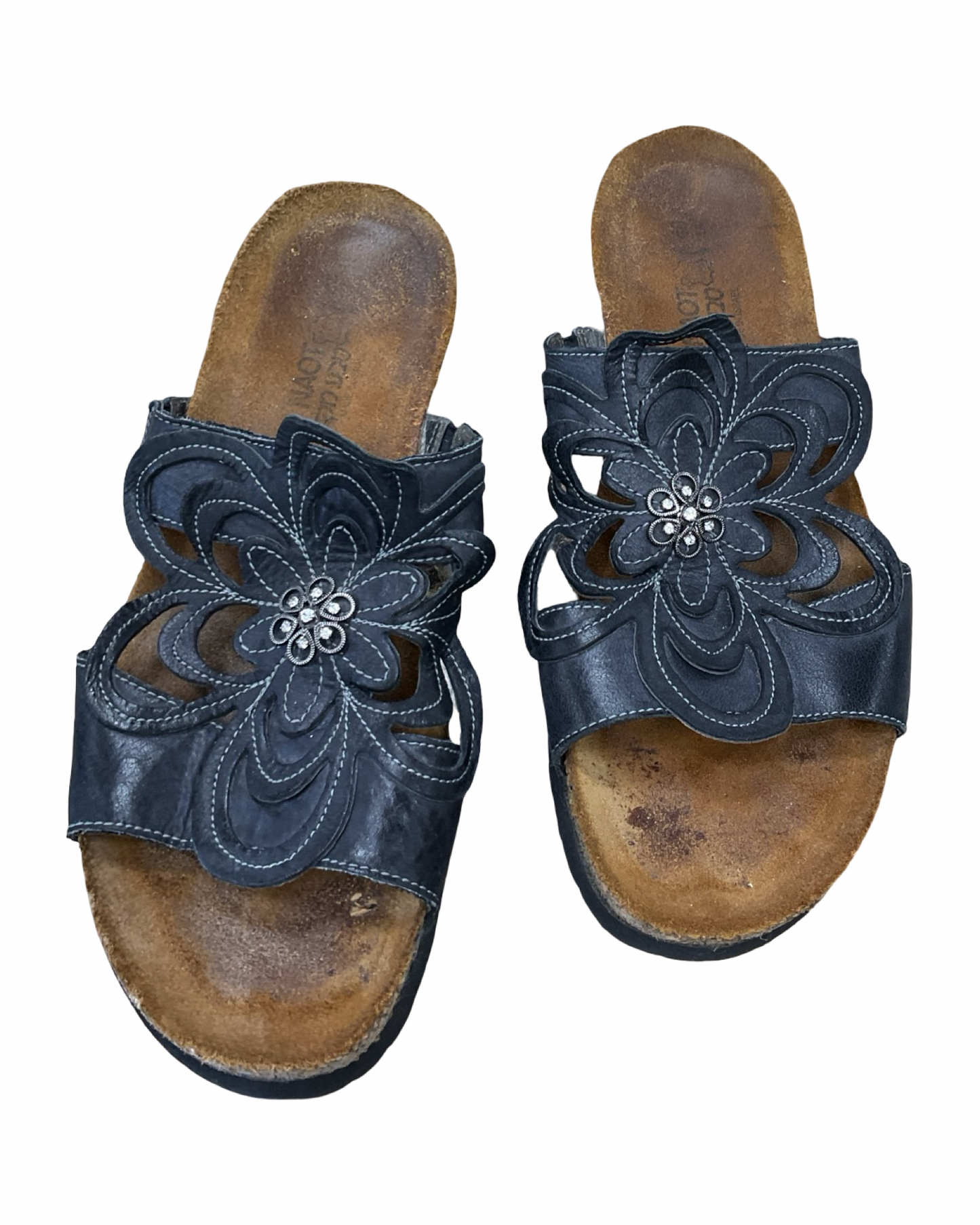 Sandals Heels Block By Naot In Black, Size:9.5