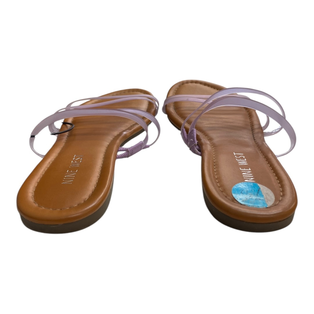 Sandals Flats By Nine West In Purple, Size:7.5