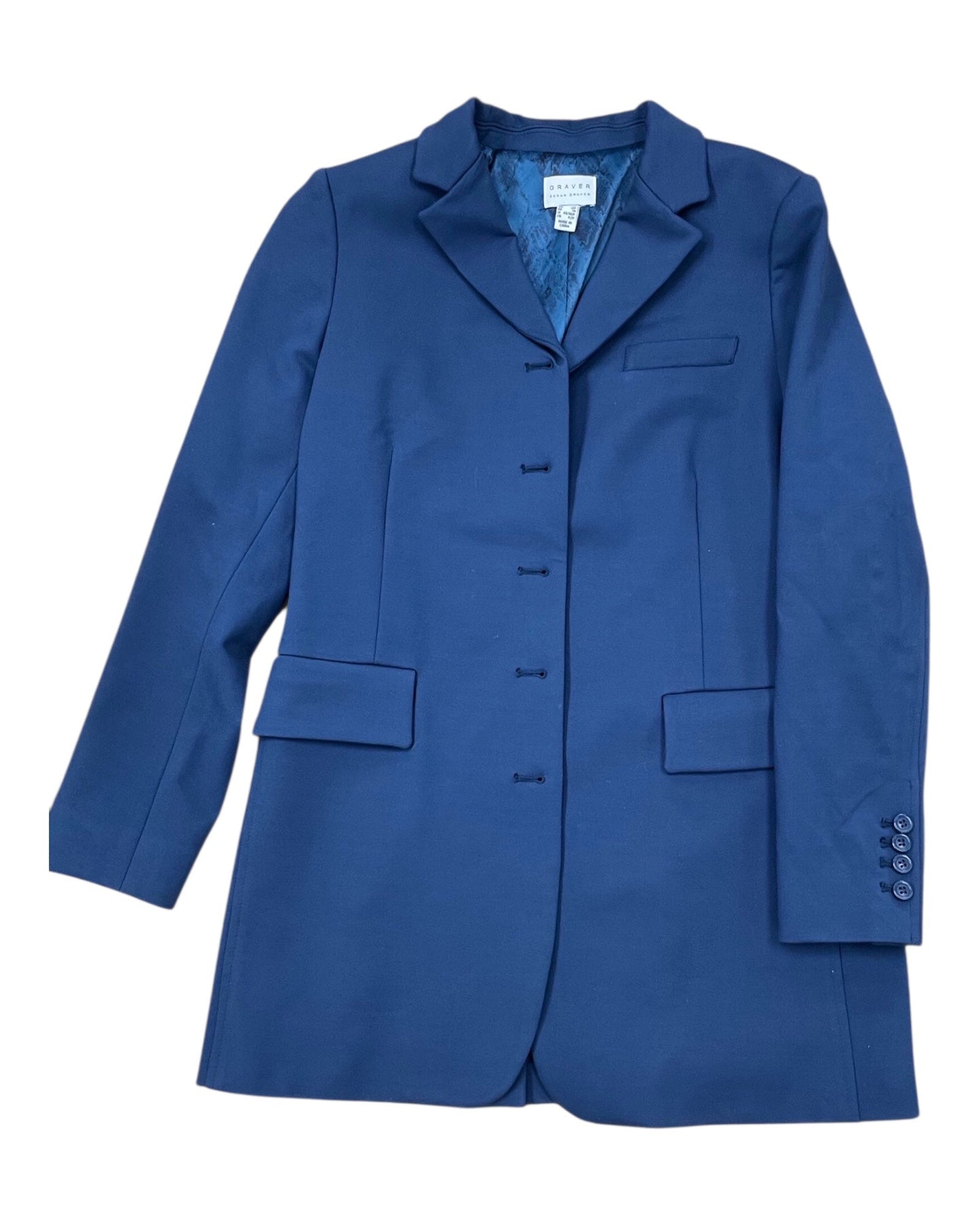 Blazer By Susan Graver In Blue, Size:8P