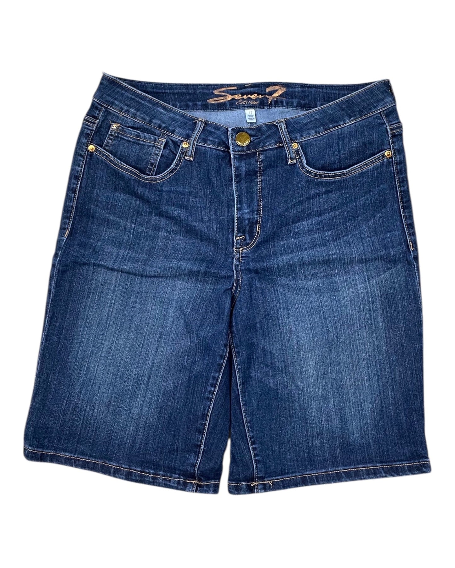 Shorts By Seven 7 In Blue Denim, Size:12