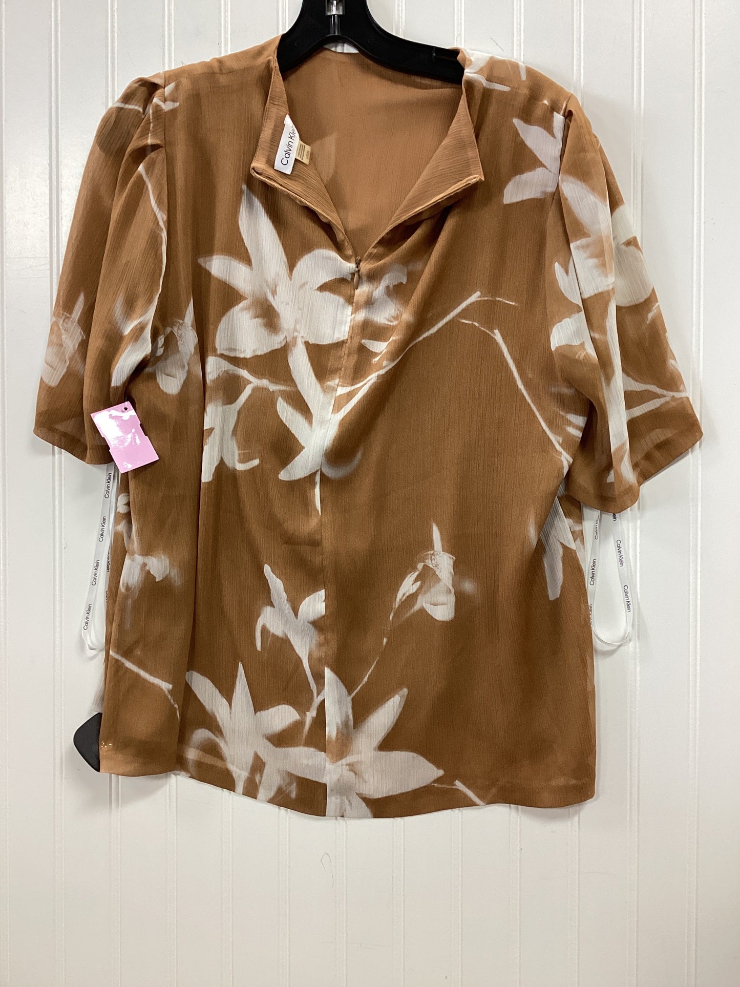 Top Ss By Calvin Klein In Tan, Size:L