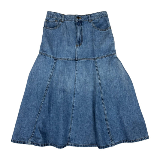 Skirt Maxi By Anthropologie In Blue Denim, Size:10