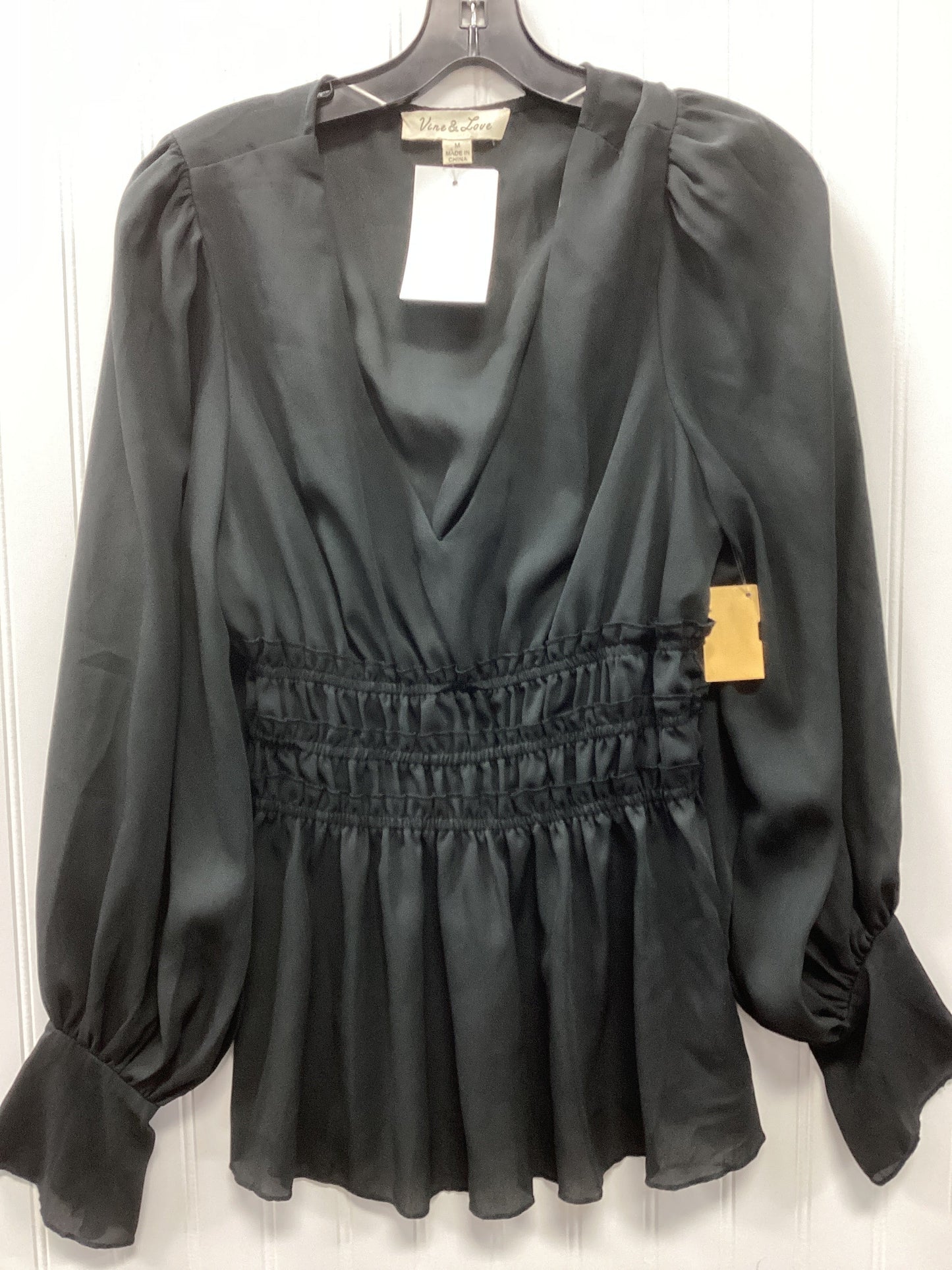 Top Ls By Vine & Love In Black, Size:M