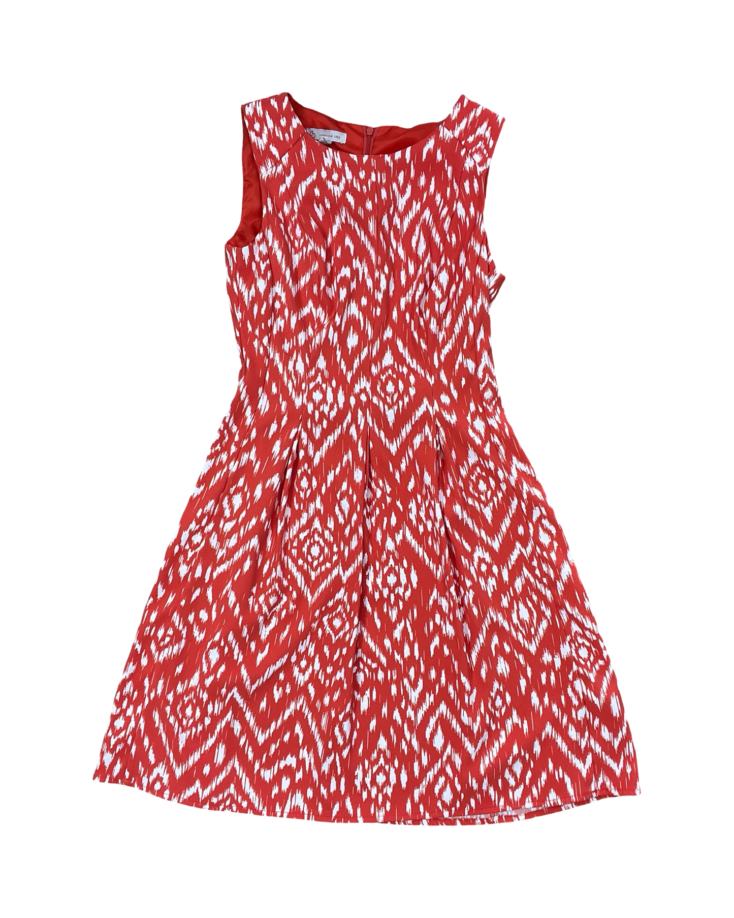 Dress Work By Clothes Mentor In Orange & White, Size:S