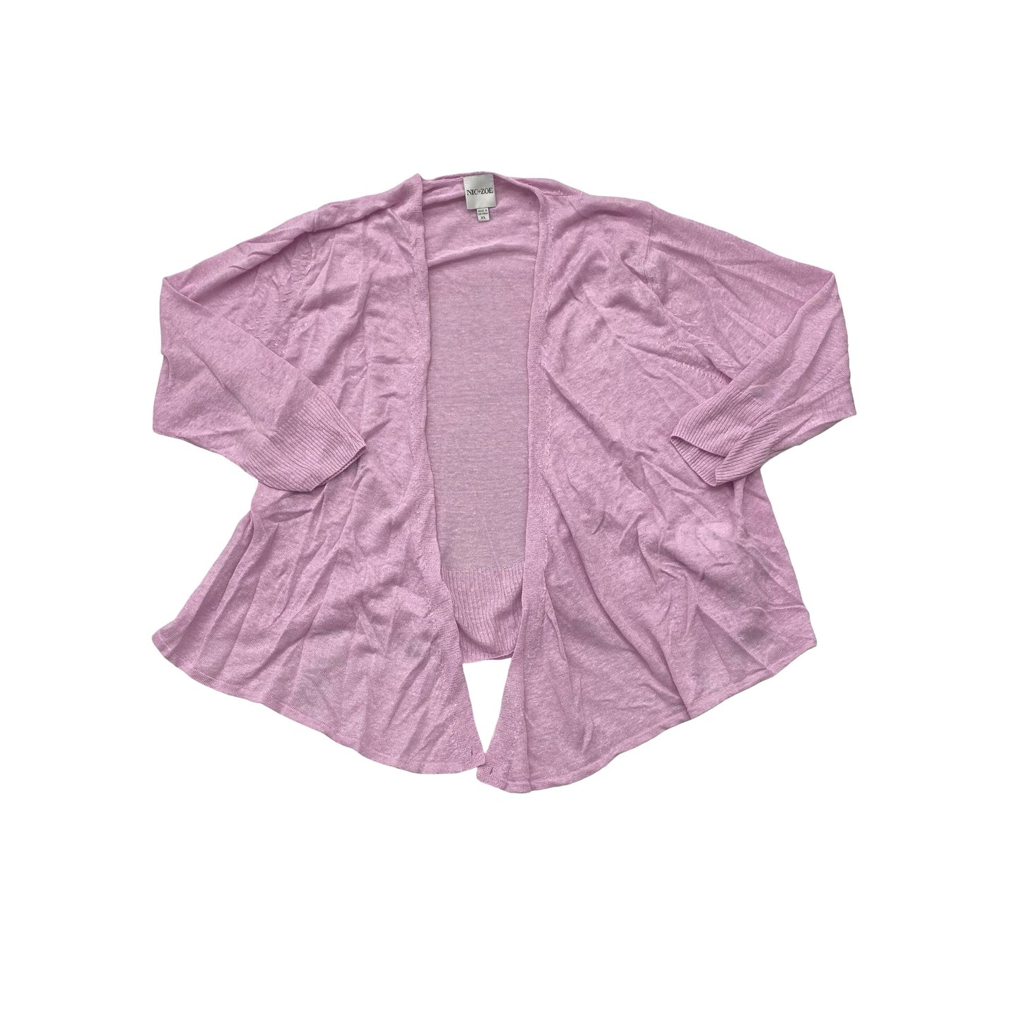 Sweater Cardigan By Nic + Zoe In Pink, Size:Xl