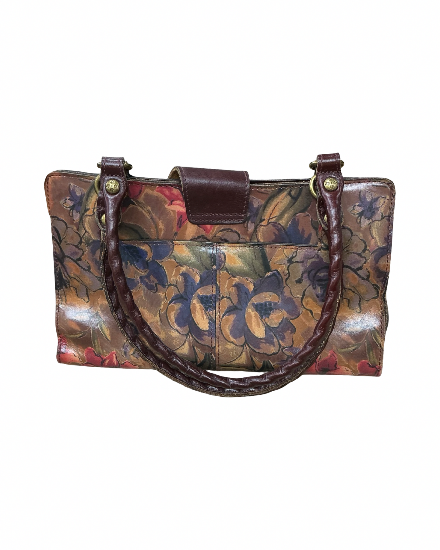 Handbag Designer By Patricia Nash In Blue & Brown, Size:Medium