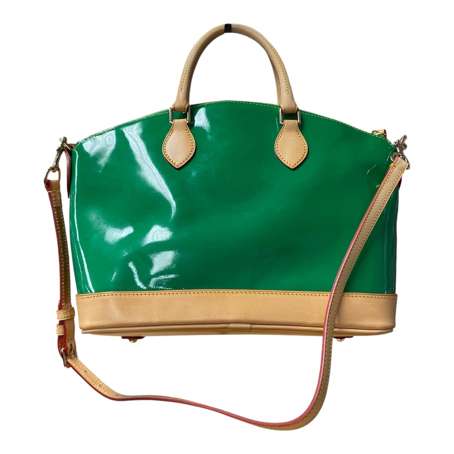 HANDBAG DESIGNER by DOONEY AND BOURKE In GREEN & TAN, Size: MEDIUM