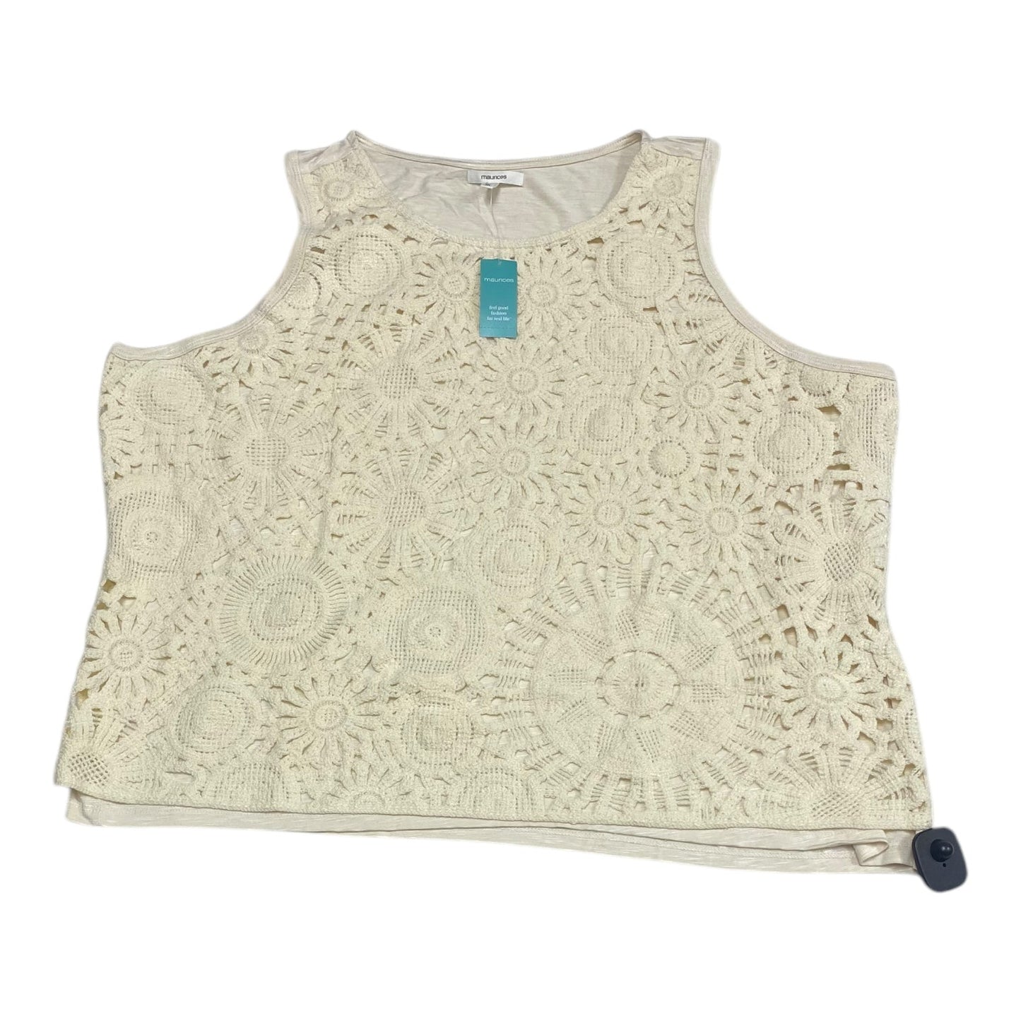 Top Sleeveless By Maurices In Cream, Size:3X