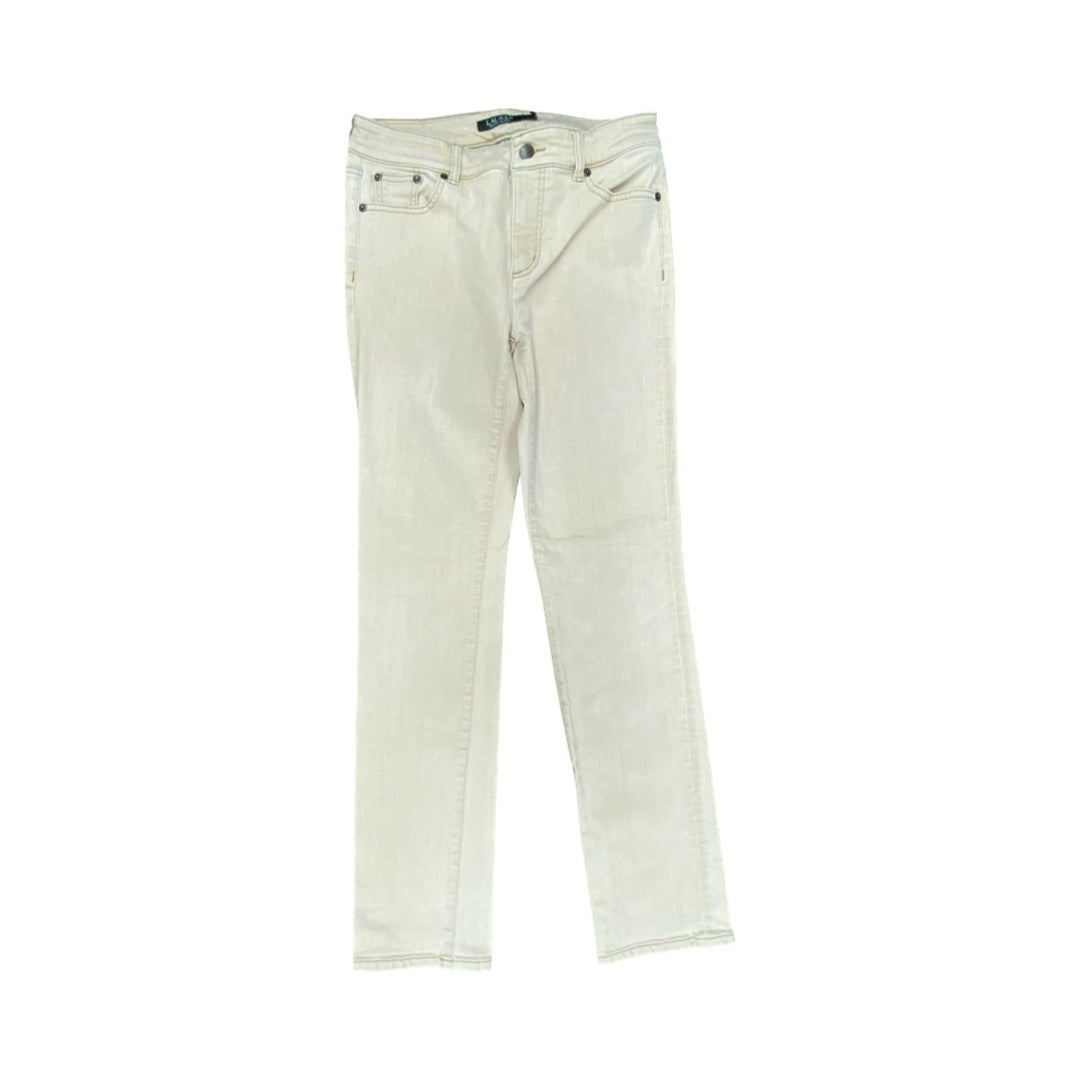 Jeans Straight By Lauren By Ralph Lauren In Beige, Size:4