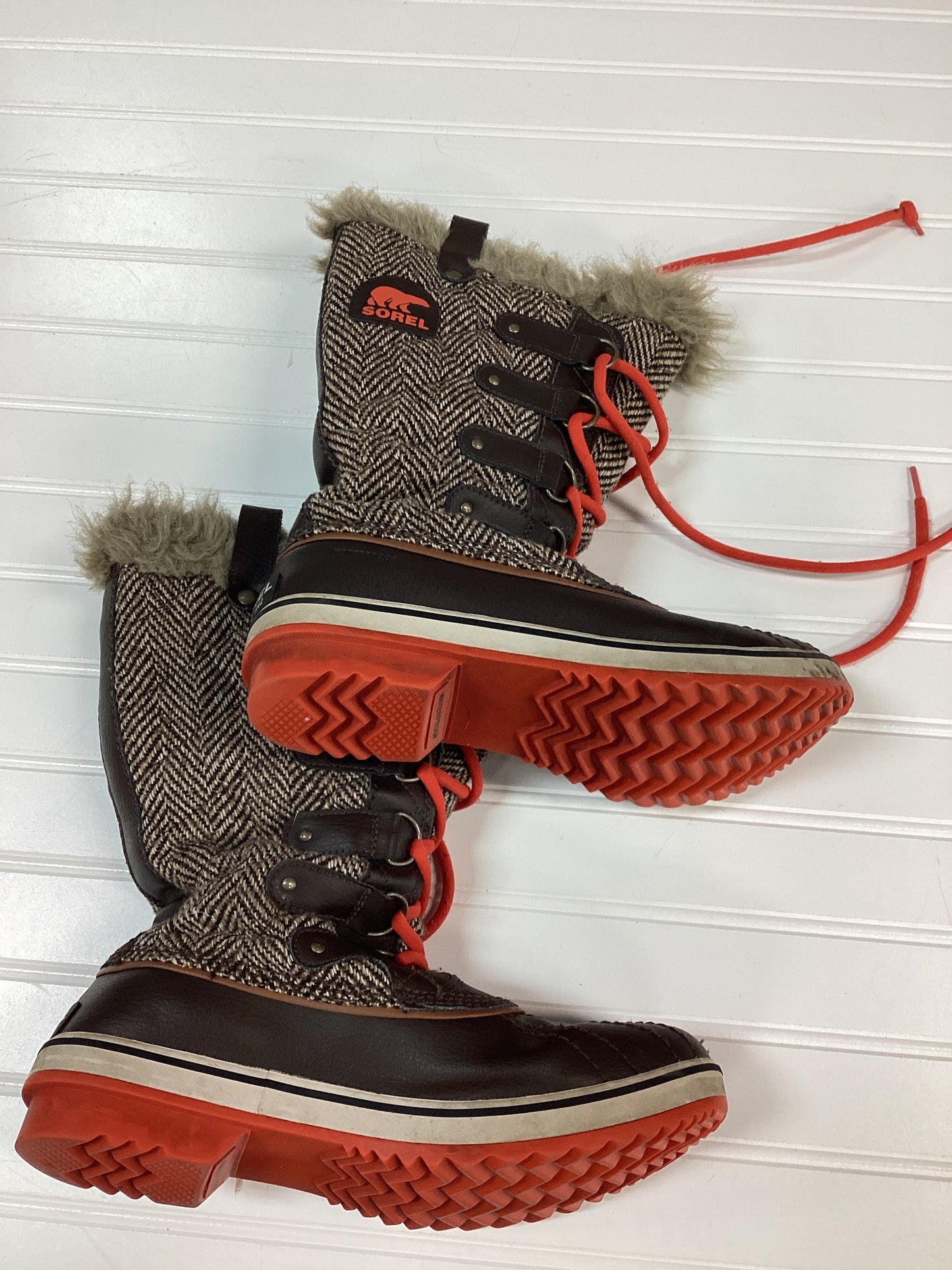 Boots Snow By Sorel In Brown & Orange, Size:10