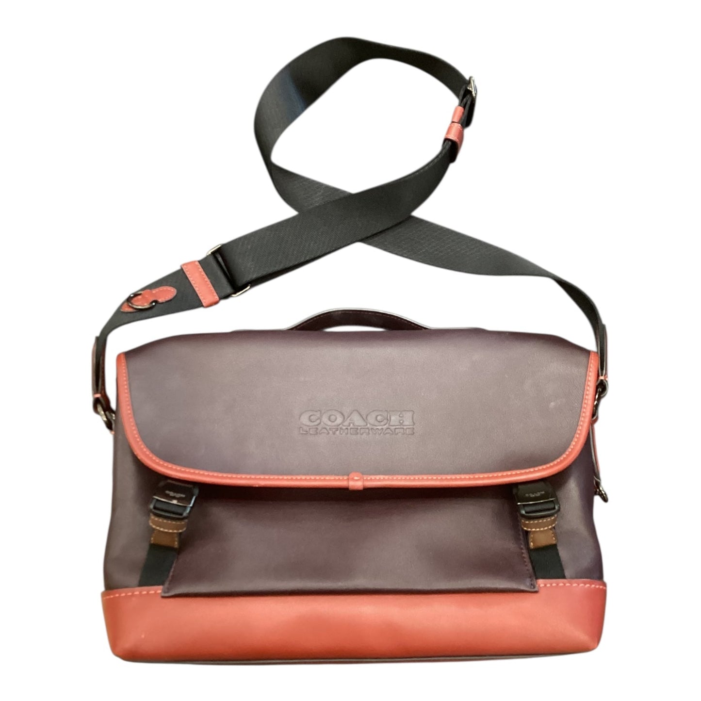 Crossbody Designer By Coach In Maroon, Size:Medium