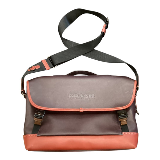 Crossbody Designer By Coach In Maroon, Size:Medium