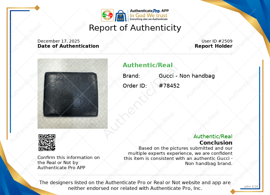 Sima GG Bifold Wallet Luxury Designer By Gucci, Size: Medium