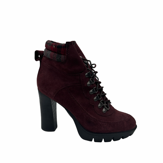 Boots Ankle Heels By Nine West In Red, Size:8.5