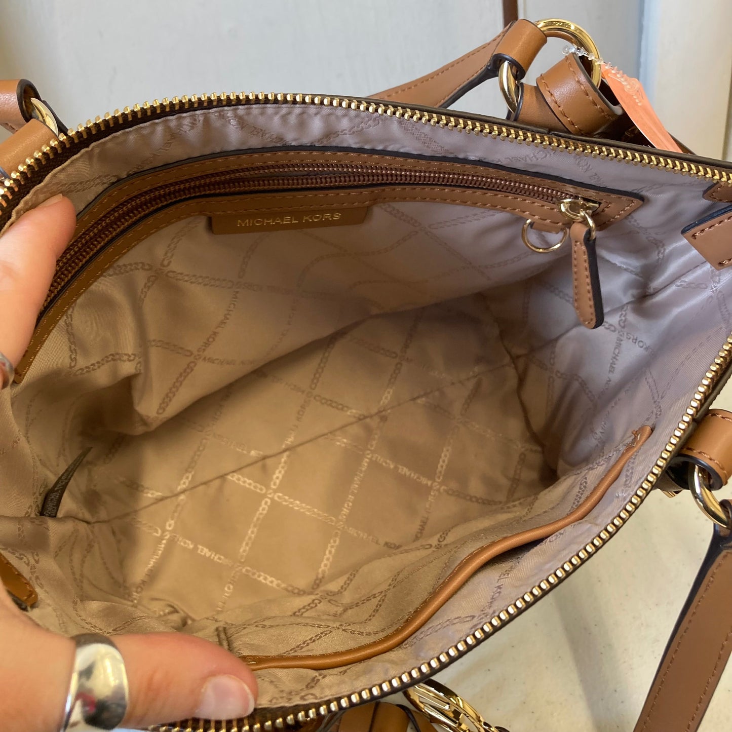 Crossbody Designer By Michael Kors In Brown, Size:Medium