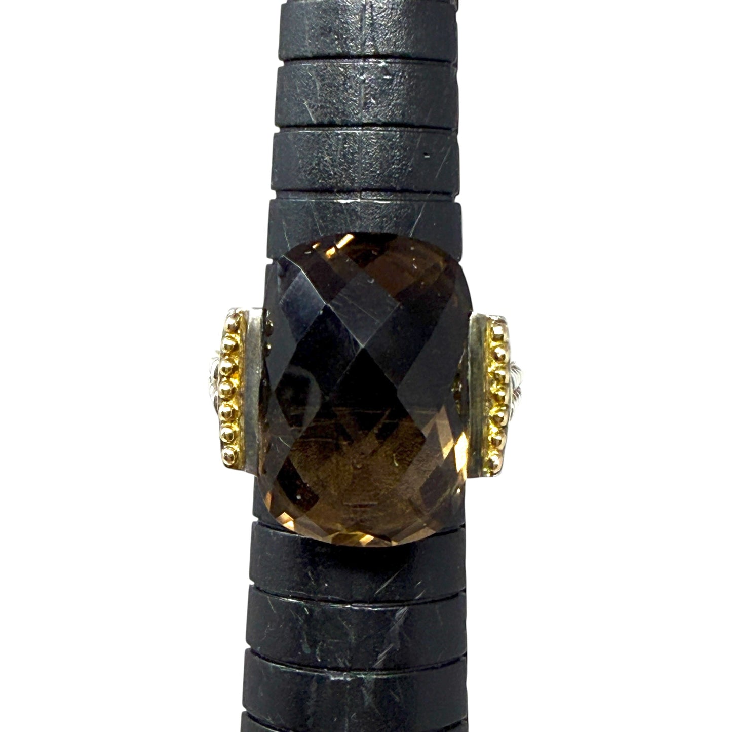 Sterling Silver & Smokey Quartz Cocktail Ring, Size: 6