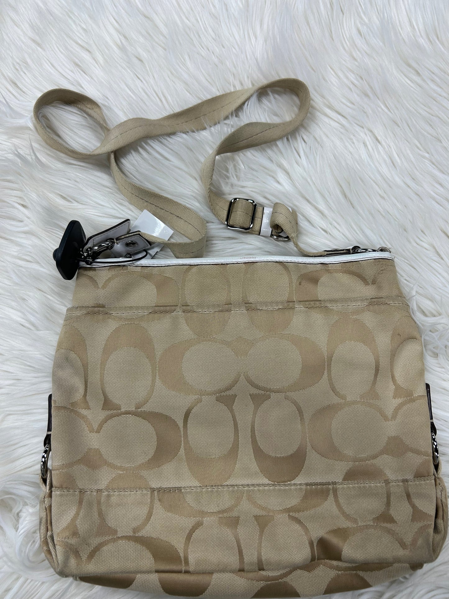 Handbag Designer By Coach In Cream, Size:Medium
