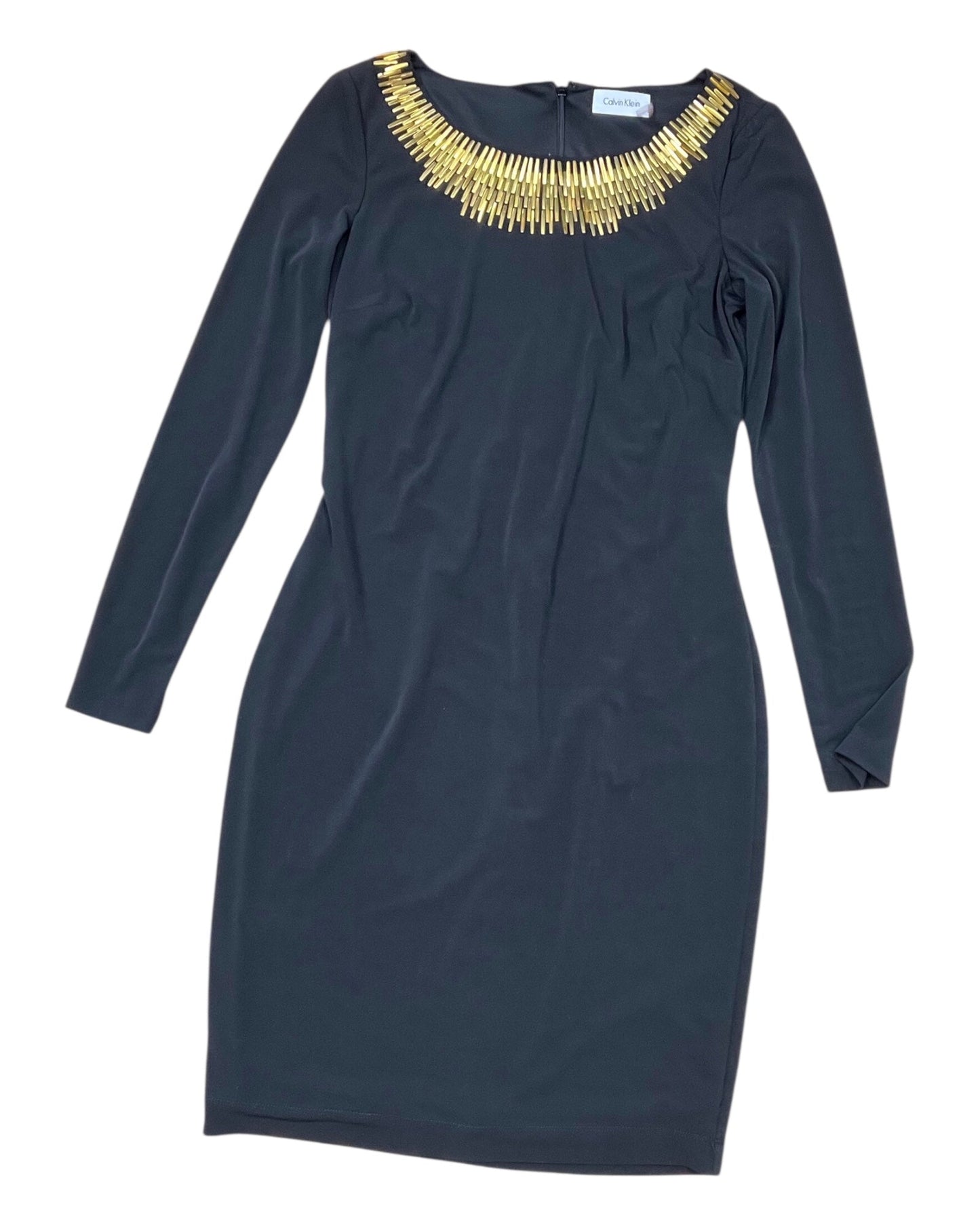 Dress Party Midi By Calvin Klein In Black, Size:2