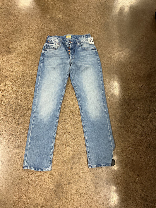 Jeans Straight By Mother In Blue Denim, Size:2