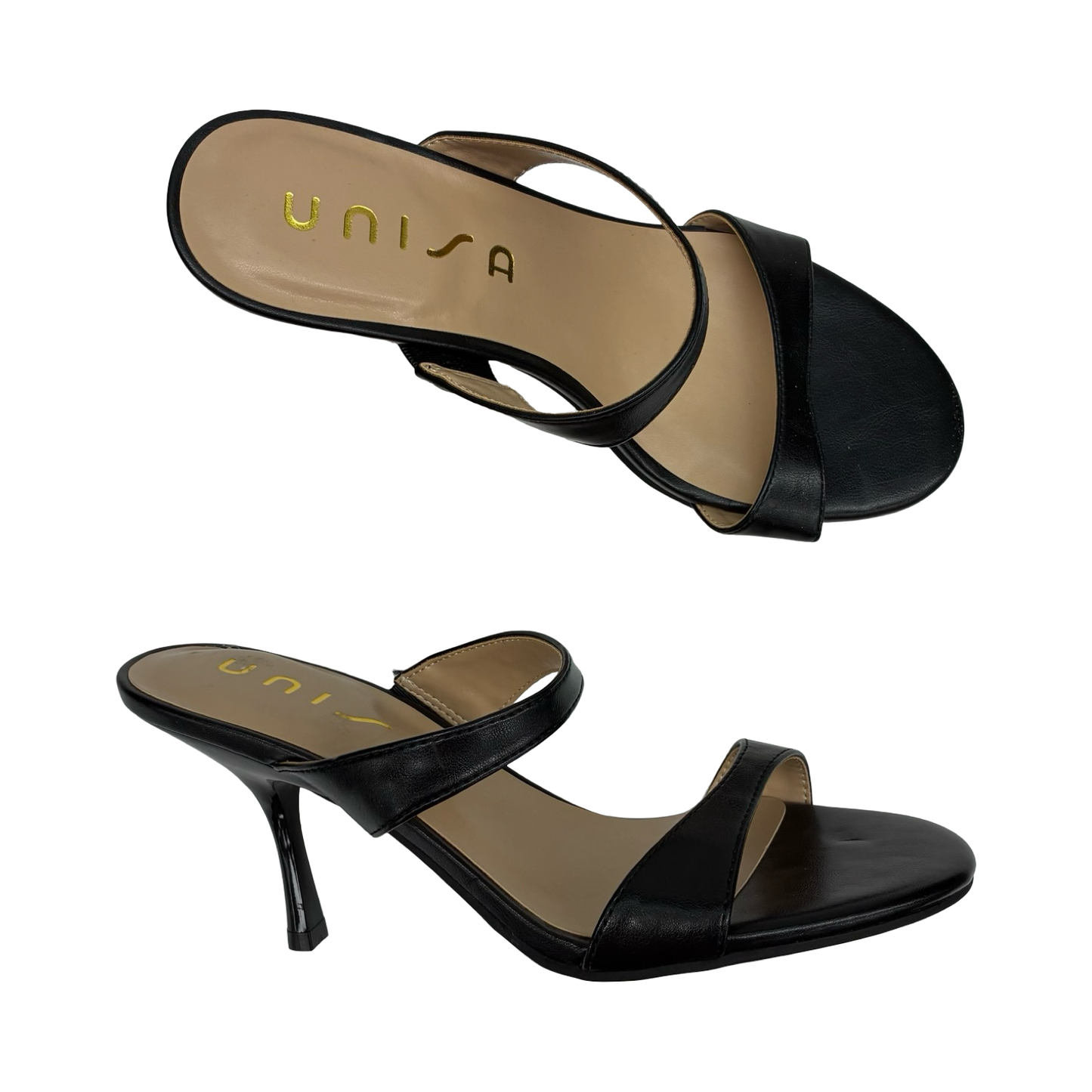 Sandals Heels Kitten By Unisa In Black, Size:7