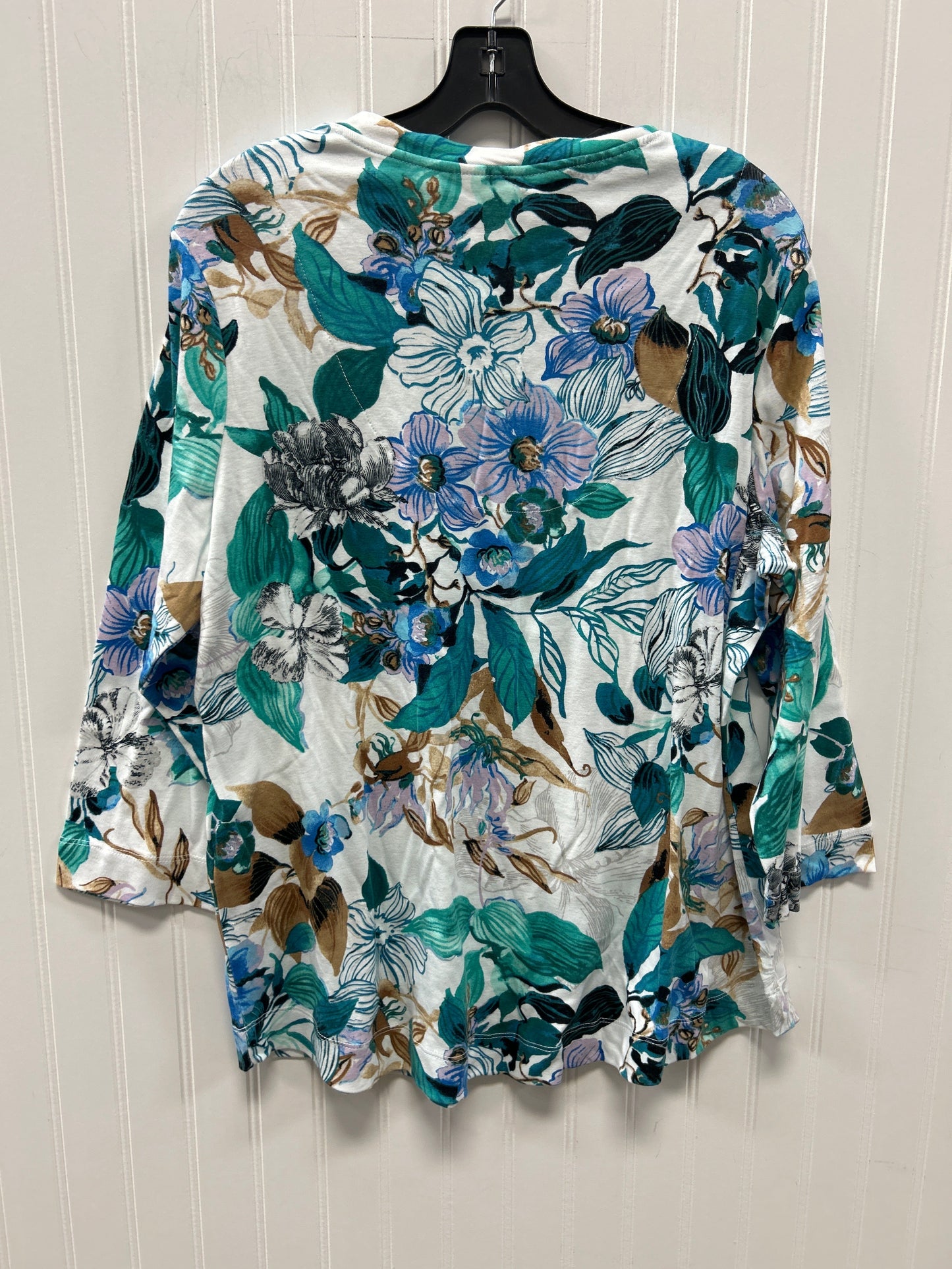 Top Ls By Chicos In Green & White, Size:Xl