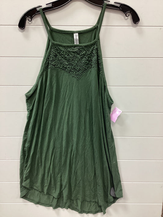 Top Sleeveless By Zenana In Green, Size:1X
