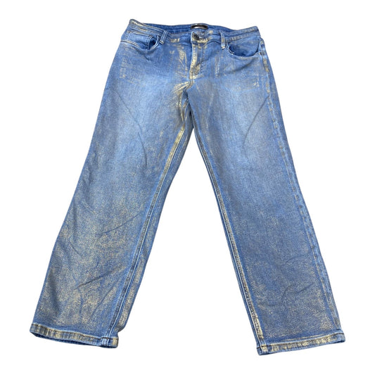 Jeans Straight By Kut In Blue & Gold, Size:10