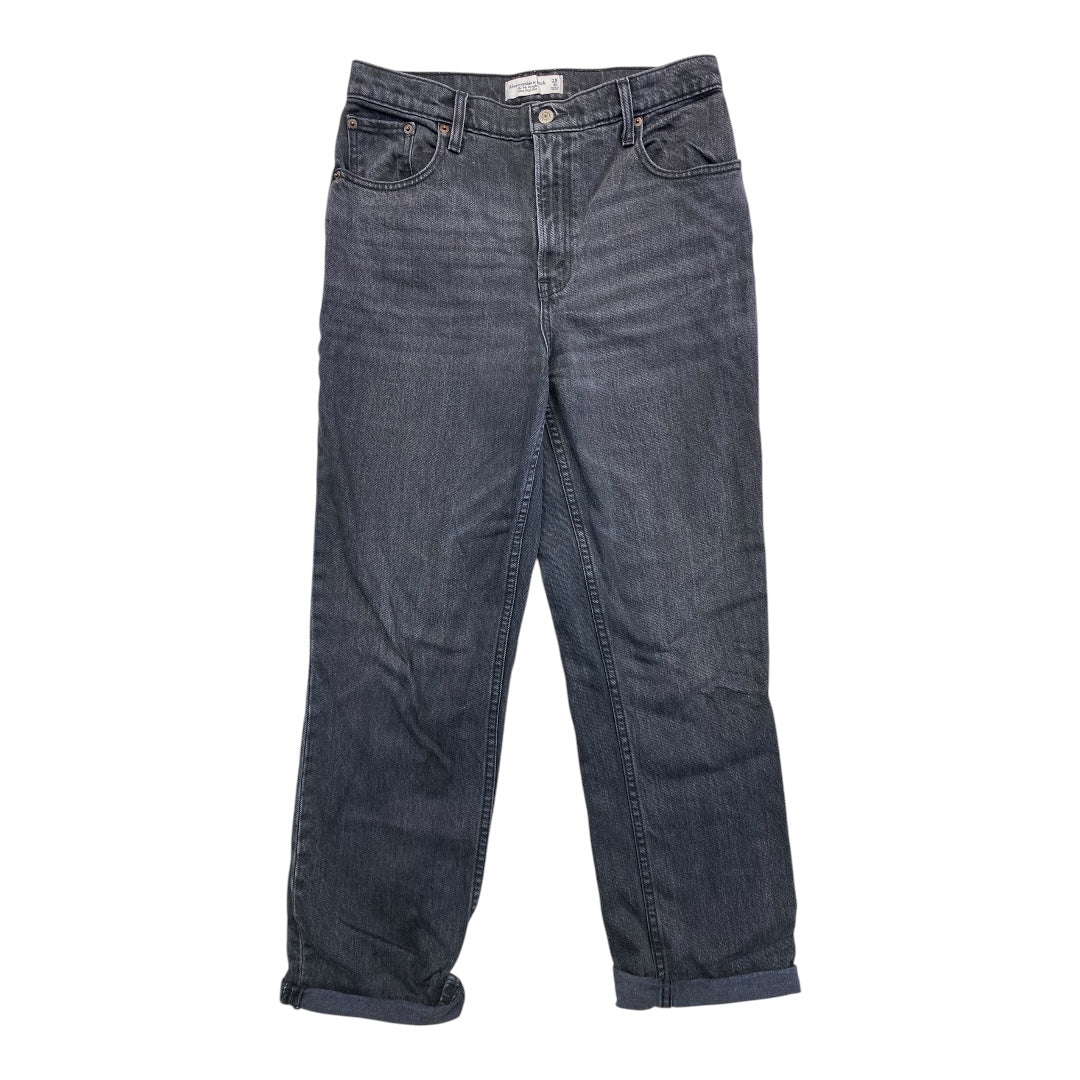 Jeans Boyfriend By Abercrombie And Fitch In Black Denim, Size:6