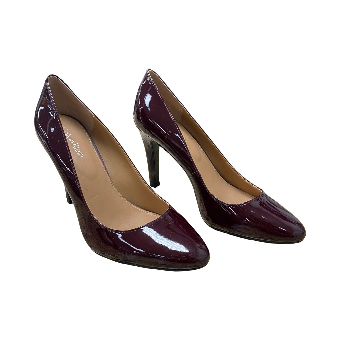 Shoes Heels Stiletto By Calvin Klein In Maroon, Size:7.5