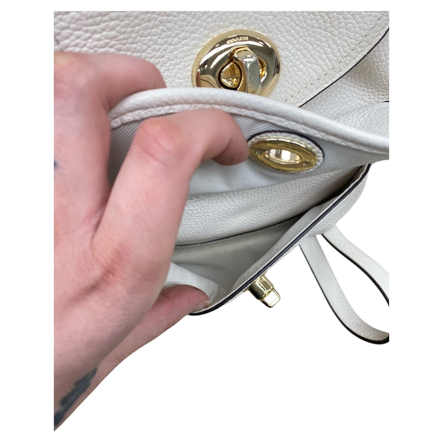 Backpack Designer By Coach In Ivory, Size:Small