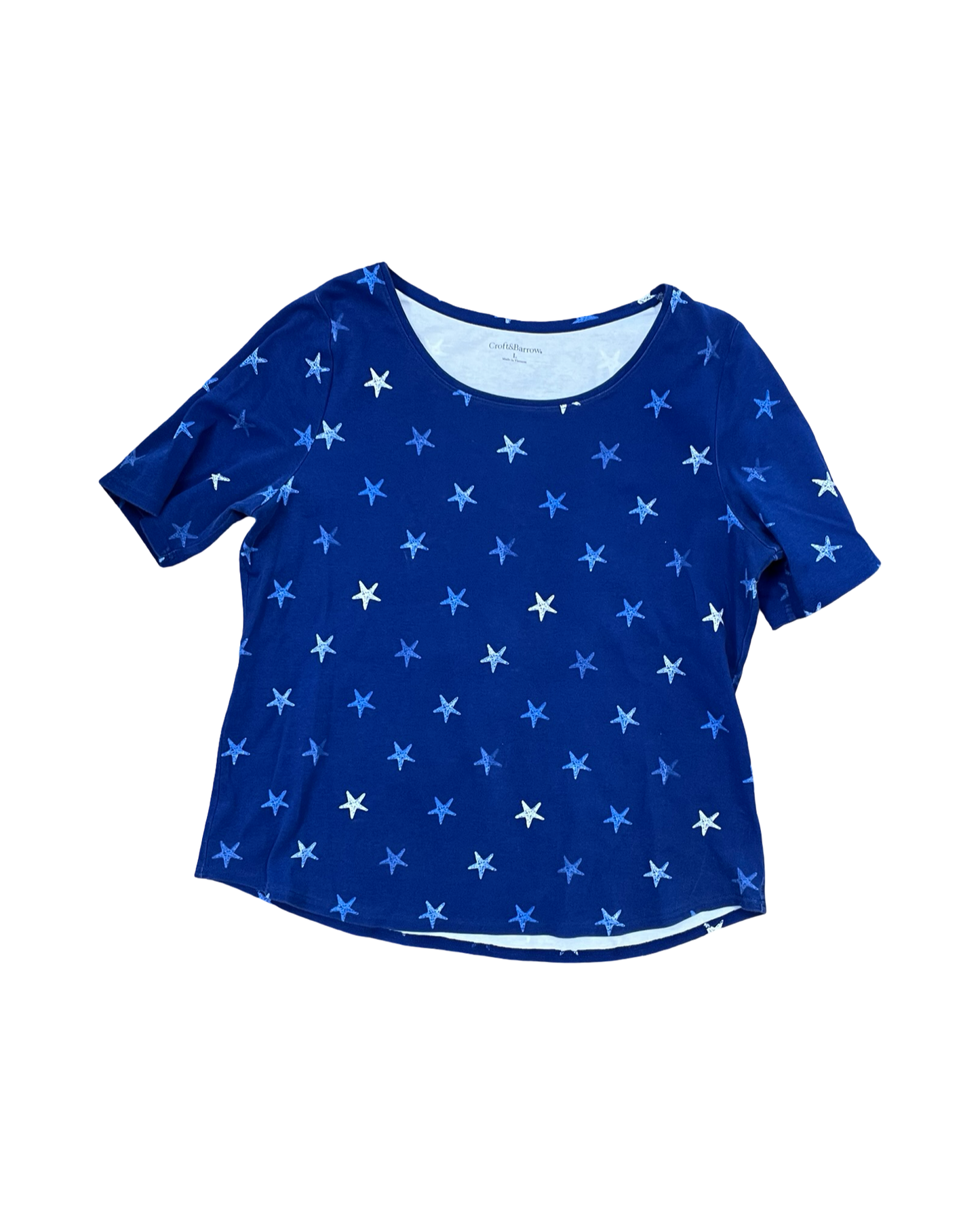 Top Ss By Croft And Barrow In Blue & White, Size:L