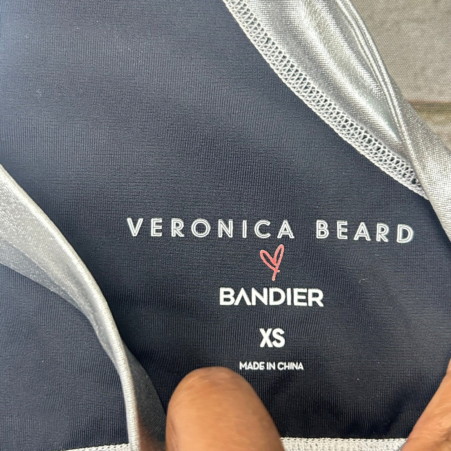 Athletic Bra By Veronica Beard In Black & Silver, Size: Xs