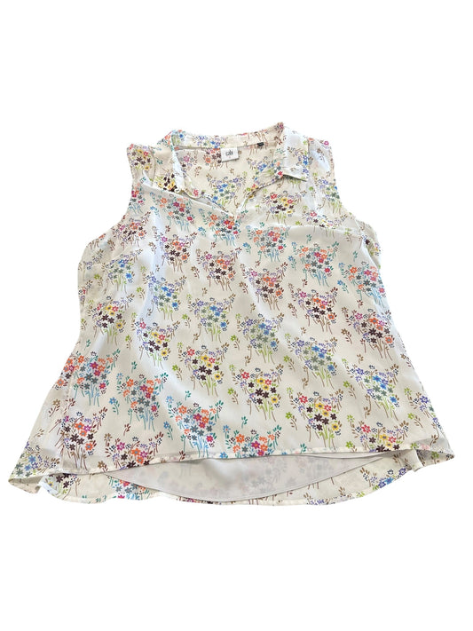 Blouse Sleeveless By Cabi In Floral Print, Size:L