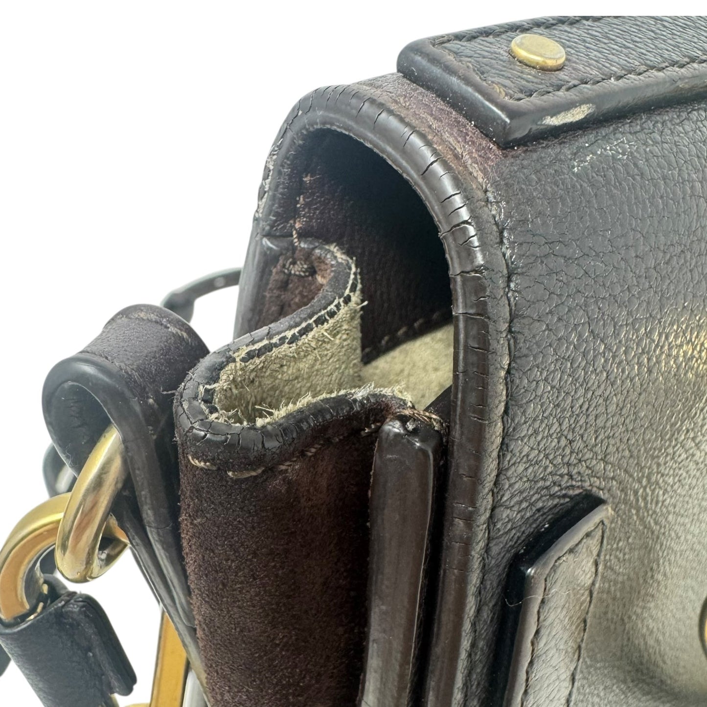 Nile Leather & Suede Bracelet Crossbody Handbag Luxury Designer By Chloe, Size: Small