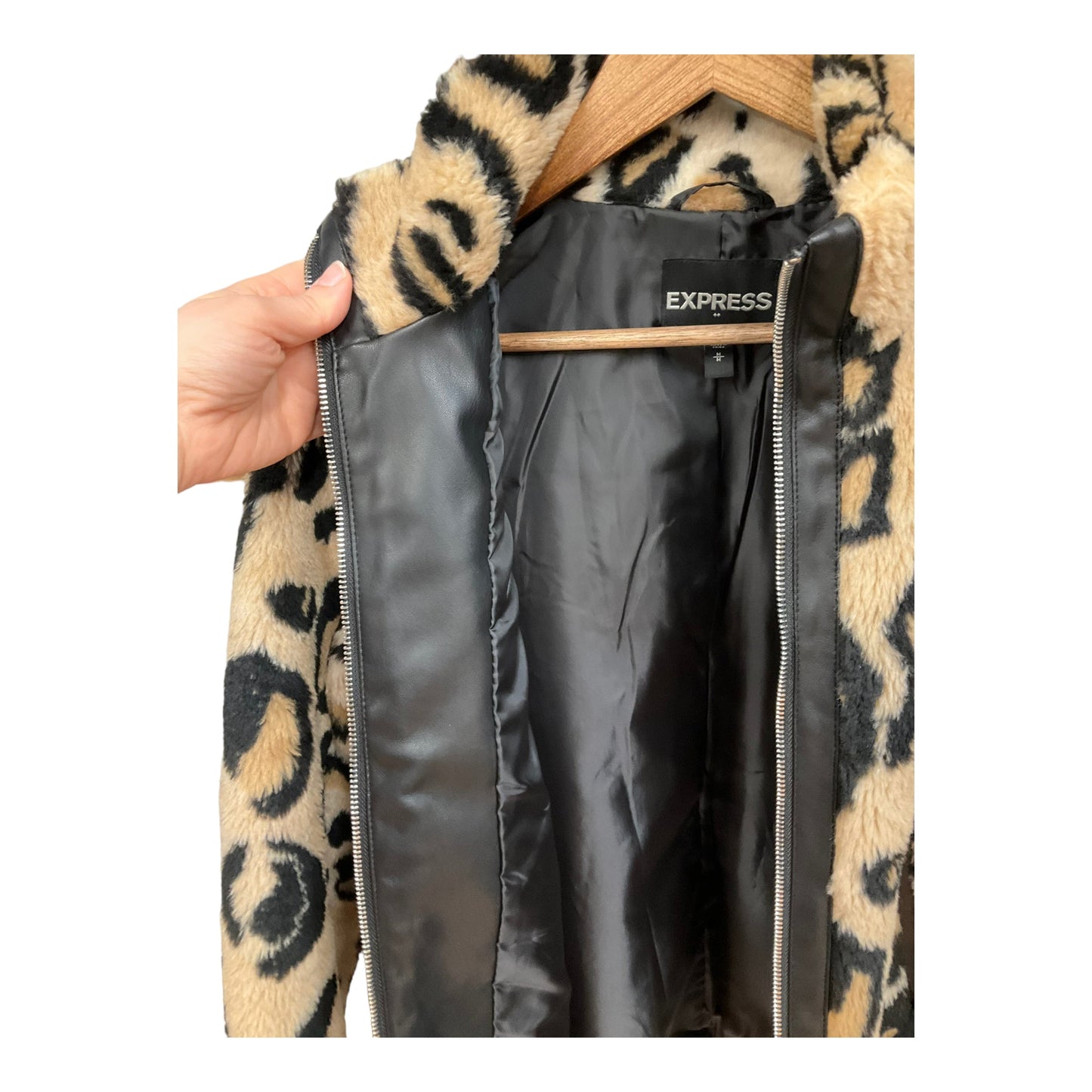 Jacket Faux Fur & Sherpa By Express O  Size: M