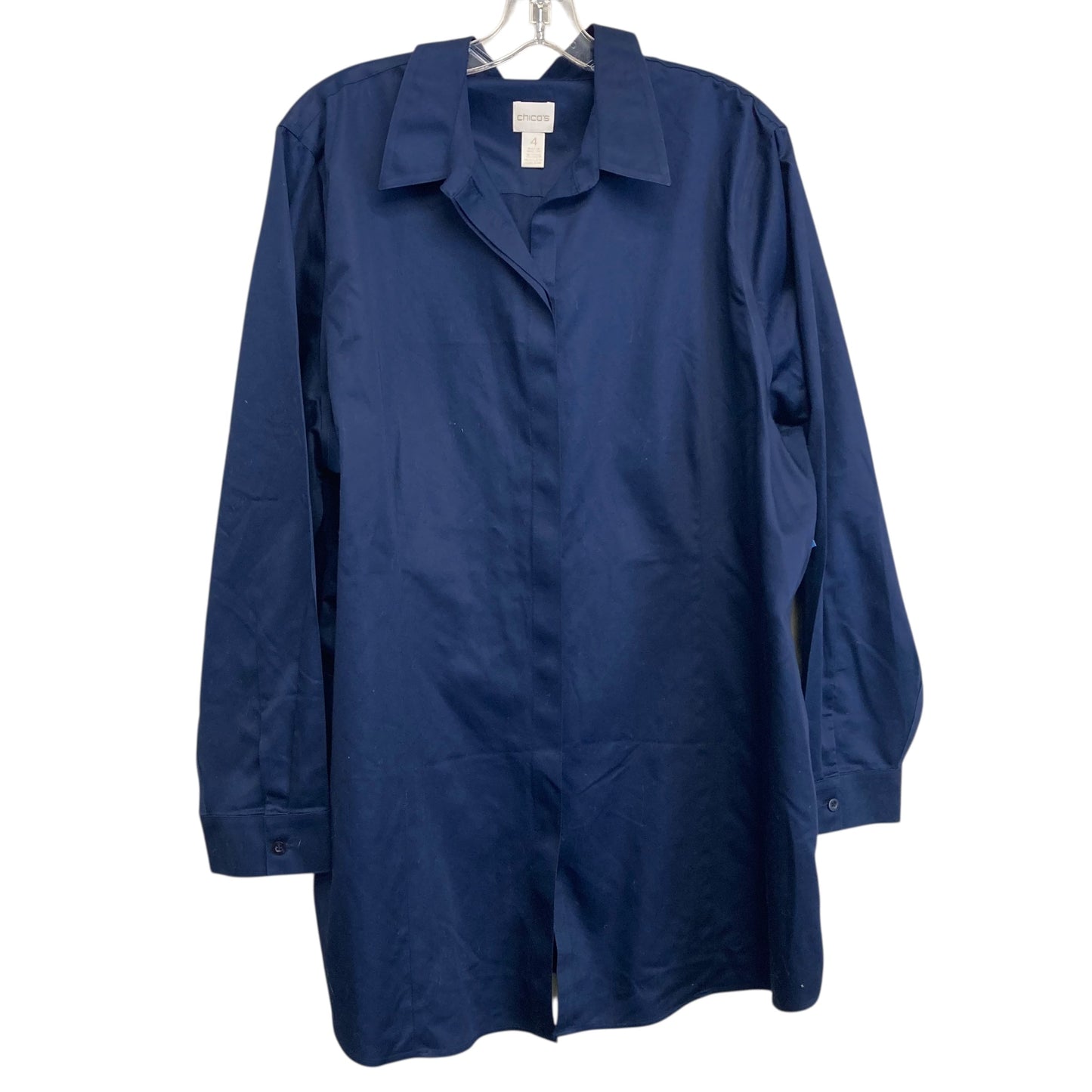 Top Ls By Chicos In Navy, Size:1X