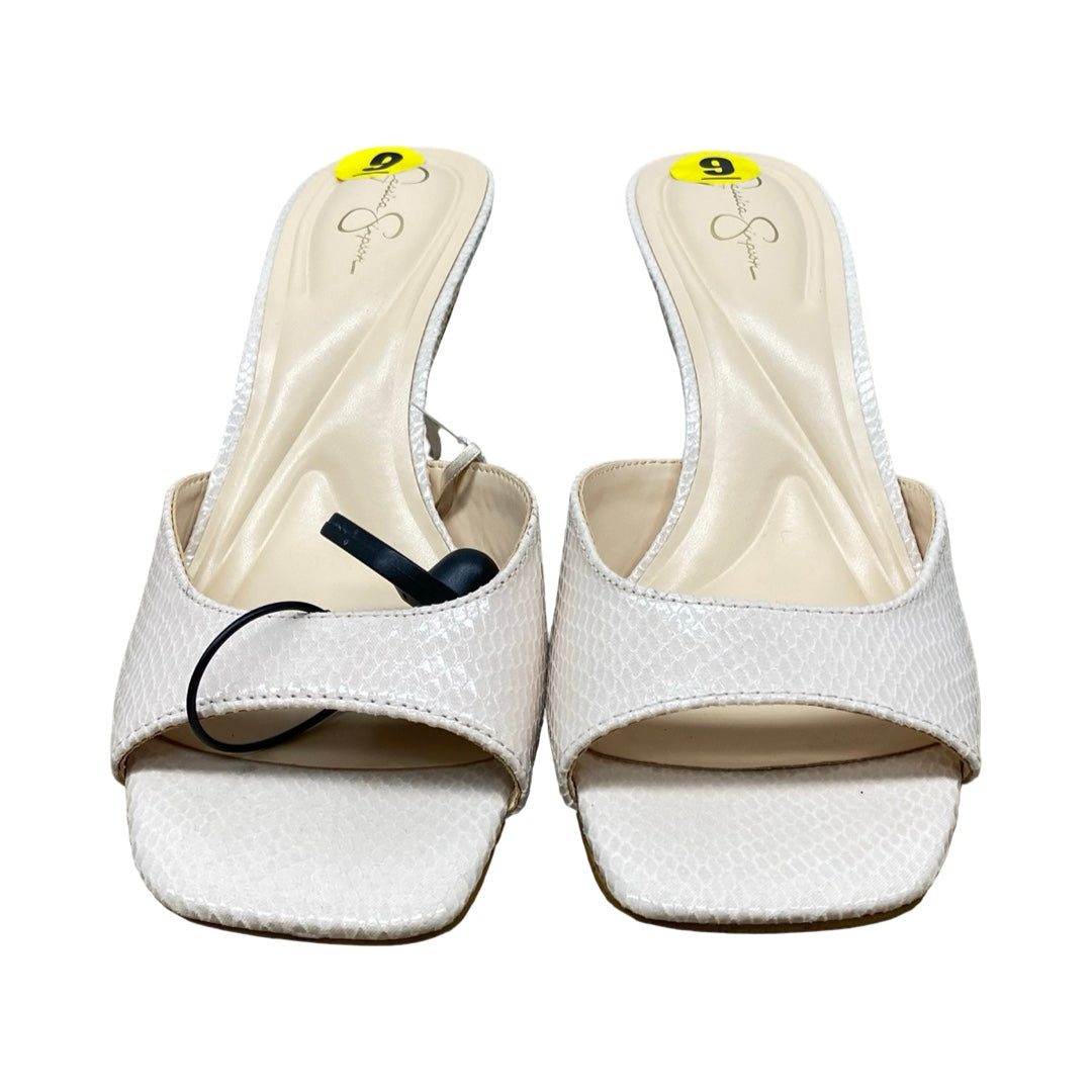 Sandals Heels Stiletto By Jessica Simpson In Cream, Size:9