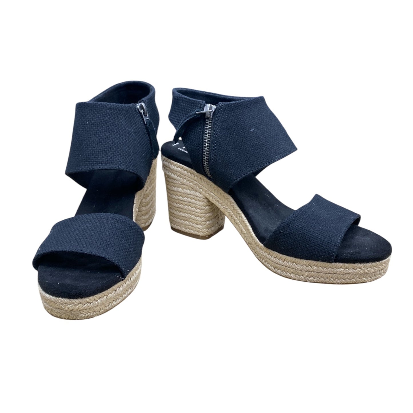 Shoes Heels Block By Toms In Black & Cream, Size:9