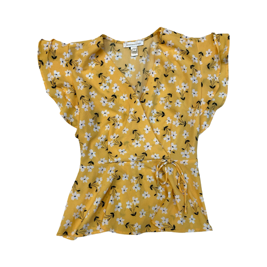 Top Ss By Monteau In White & Yellow, Size:Xl
