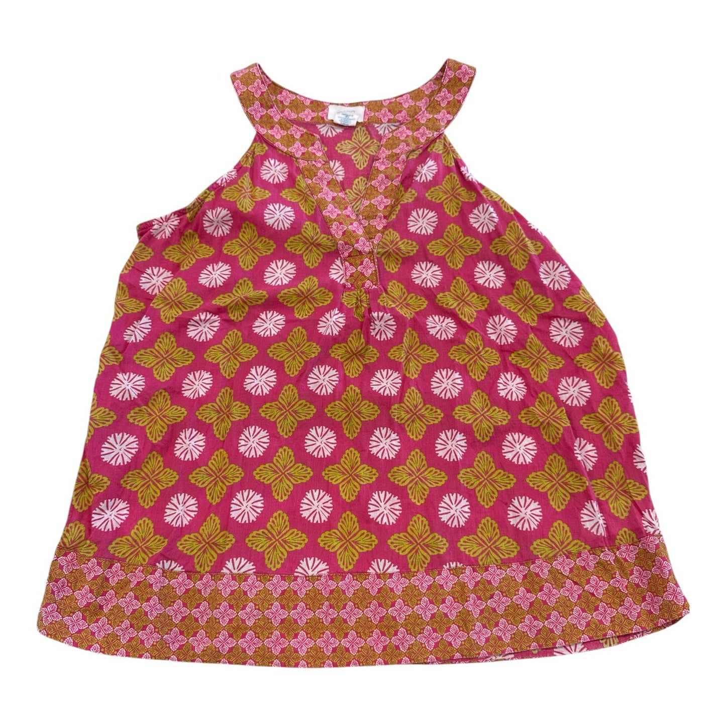 Top Sleeveless By Sigrid Olsen In Green & Pink, Size:S