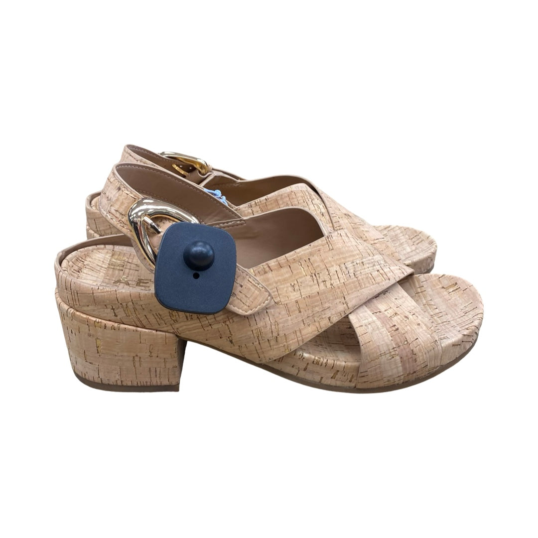 Sandals Heels Block By Aerosoles In Brown, Size:10