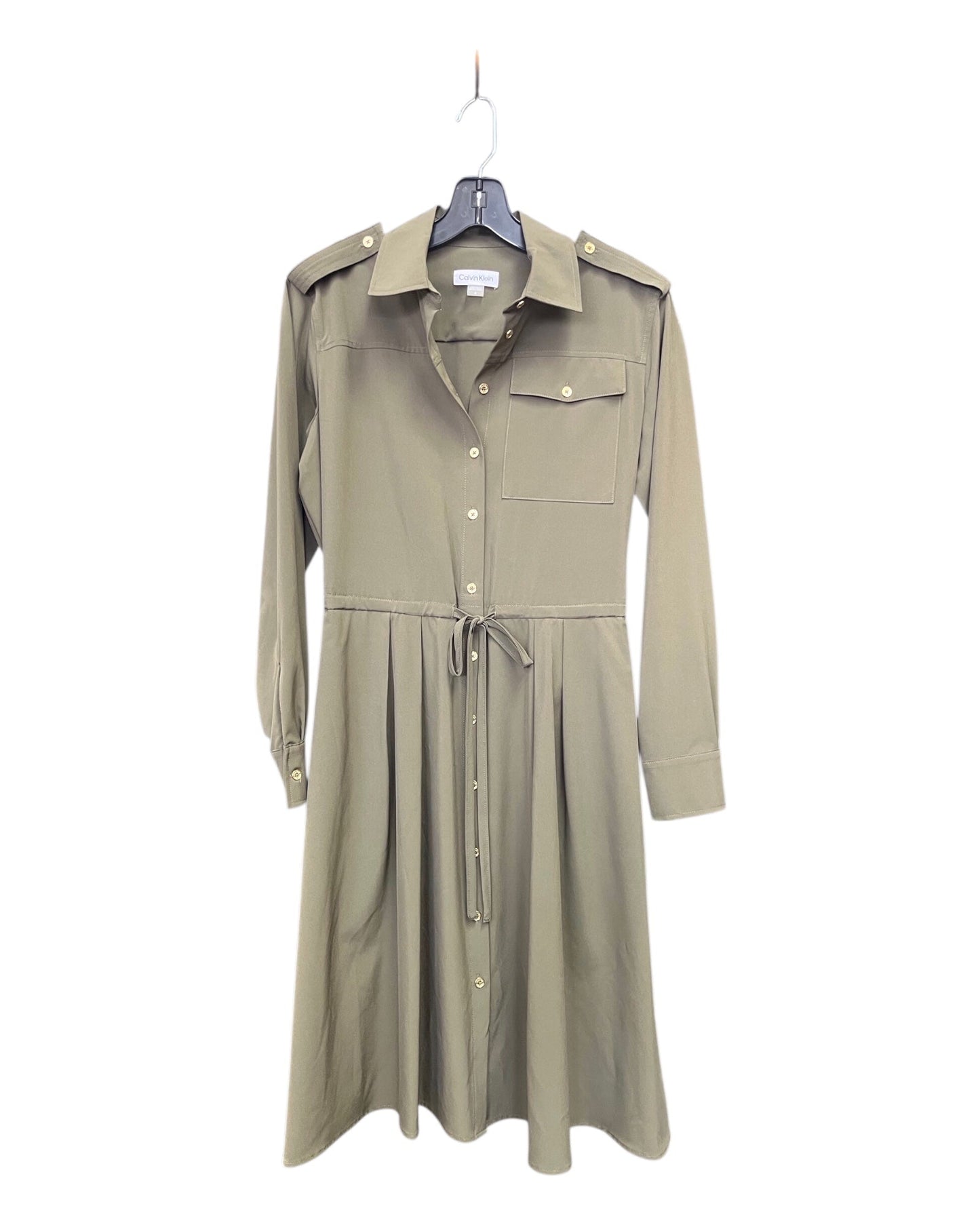 Dress Work By Calvin Klein In Green, Size:0