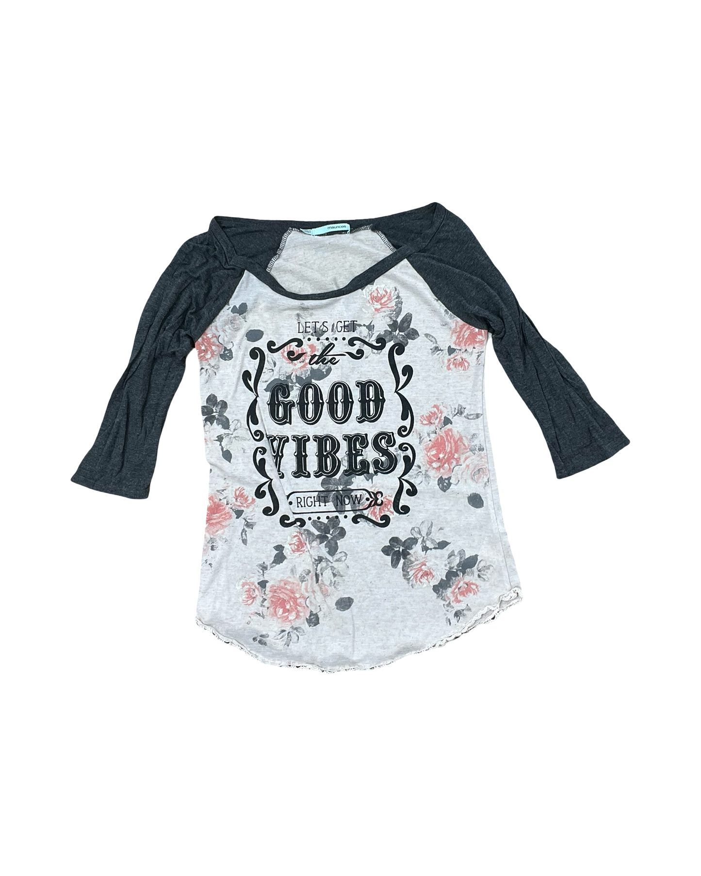 Top 3/4 Sleeve By Maurices In Cream & Grey, Size:S