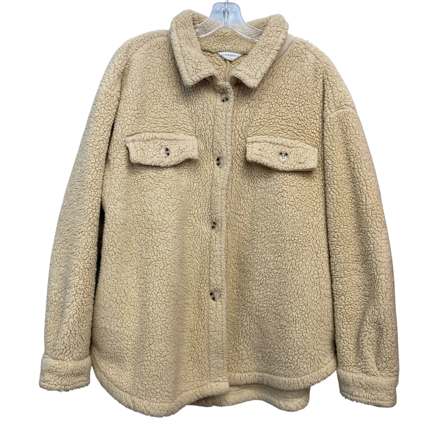 Jacket Shirt By Aeropostale In Tan, Size:L