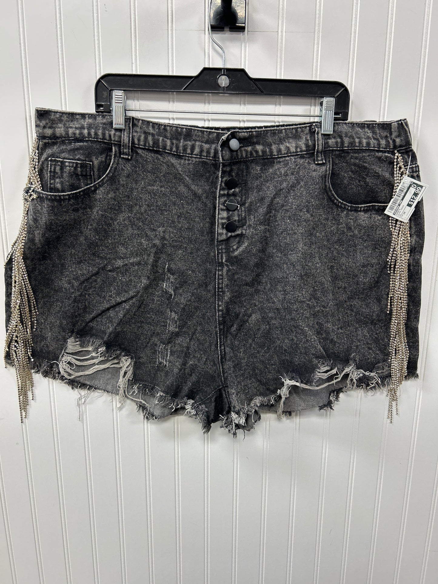 Shorts By Savanna Jane In Black Denim, Size:3X