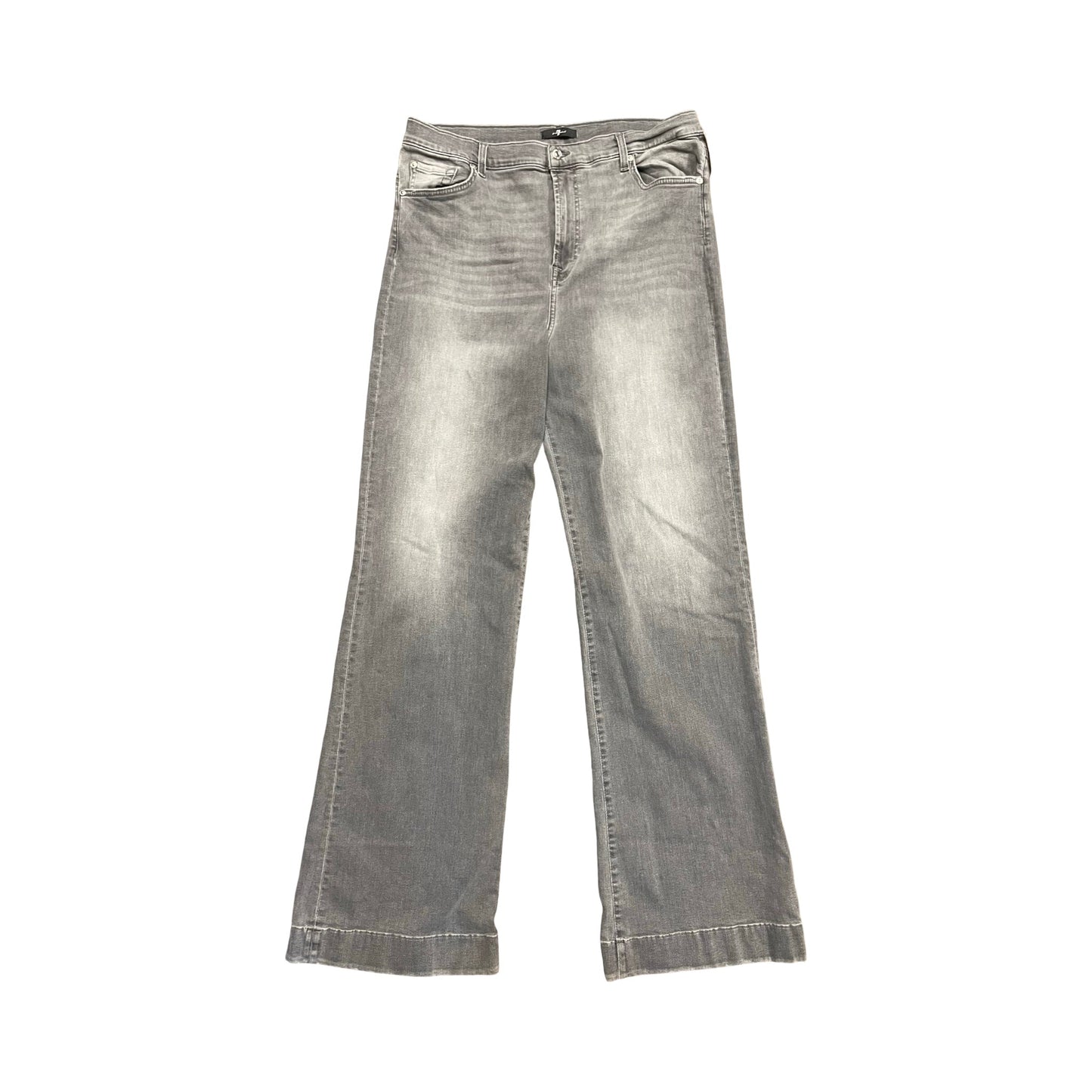Jeans Wide Leg By 7 For All Mankind In Grey, Size:18