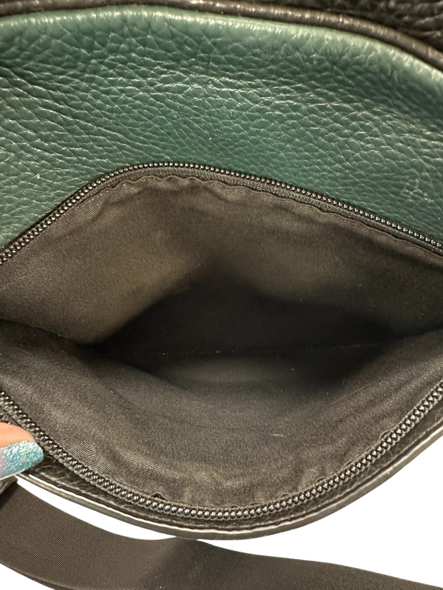 Handbag Designer By Coach In Black & Green, Size:Medium
