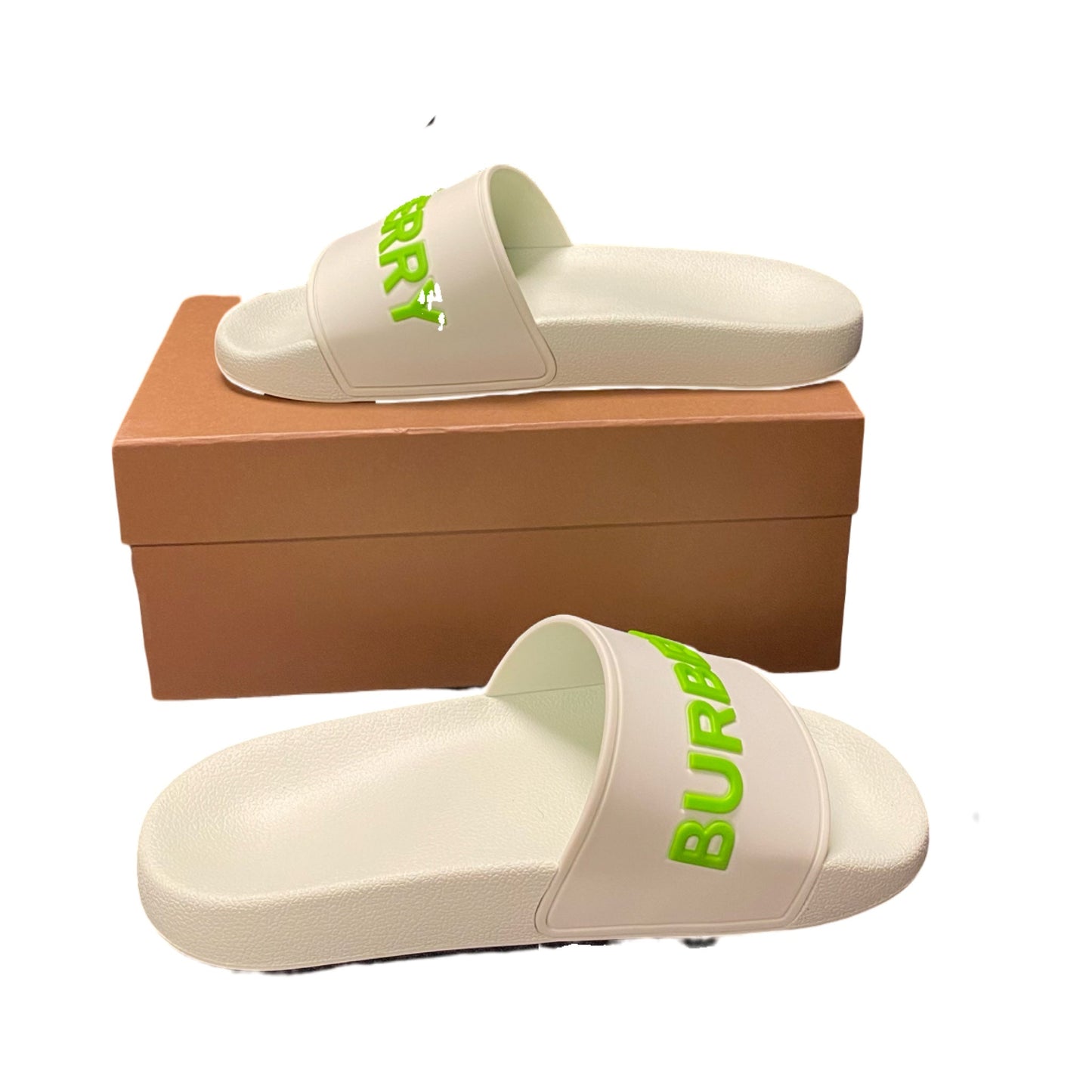 Sandals Luxury Designer By Burberry In Green, Size:6