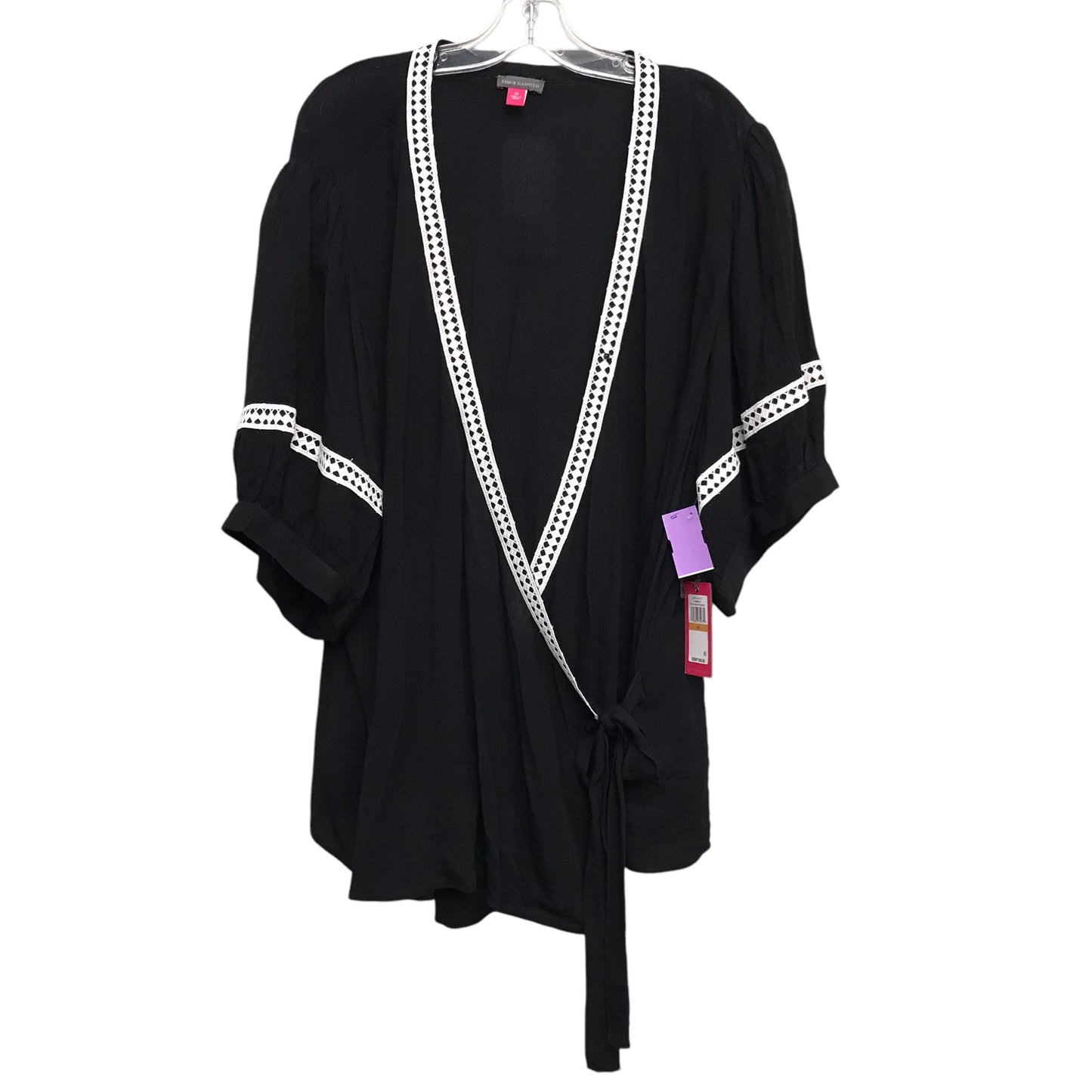 Top Ss By Vince Camuto In Black & White, Size:3X